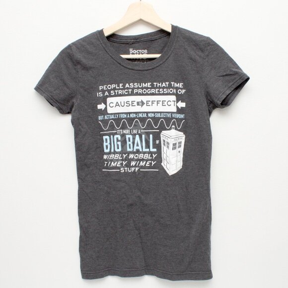 Dr Who Ripple Junction Women's Graphic Crew Neck T Shirt Dark Gray Medium - Picture 1 of 6